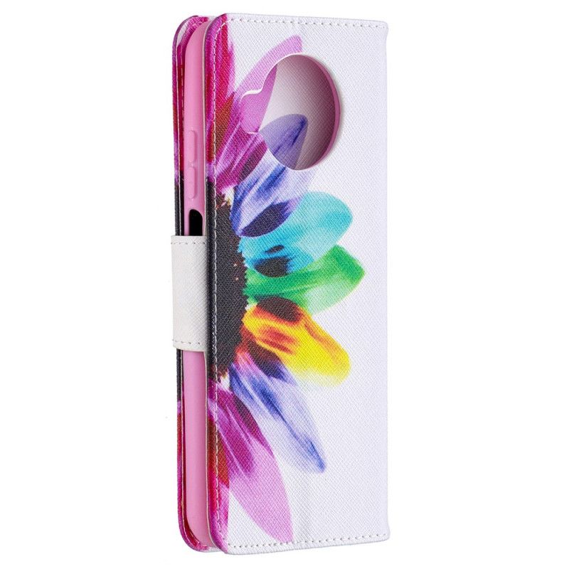 Leren Hoesje voor Xiaomi Mi 10T Lite 5G / Redmi Note 9 Pro 5G Aquarelbloem