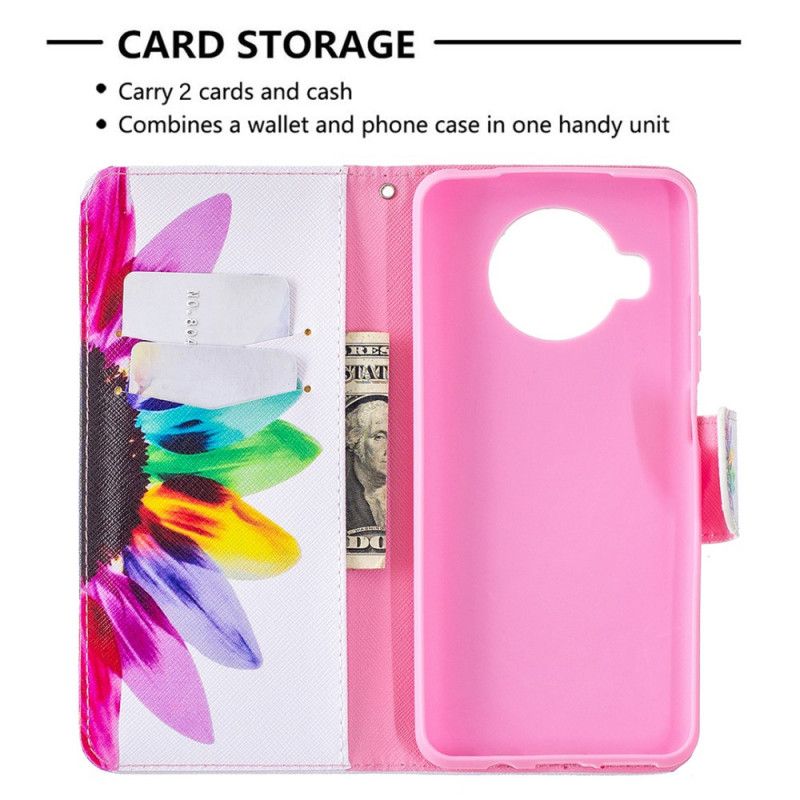 Leren Hoesje voor Xiaomi Mi 10T Lite 5G / Redmi Note 9 Pro 5G Aquarelbloem