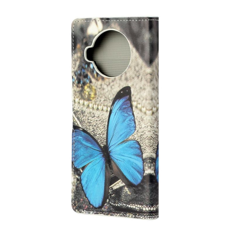 Leren Hoesje voor Xiaomi Mi 10T Lite 5G / Redmi Note 9 Pro 5G Blauwe Vlinder