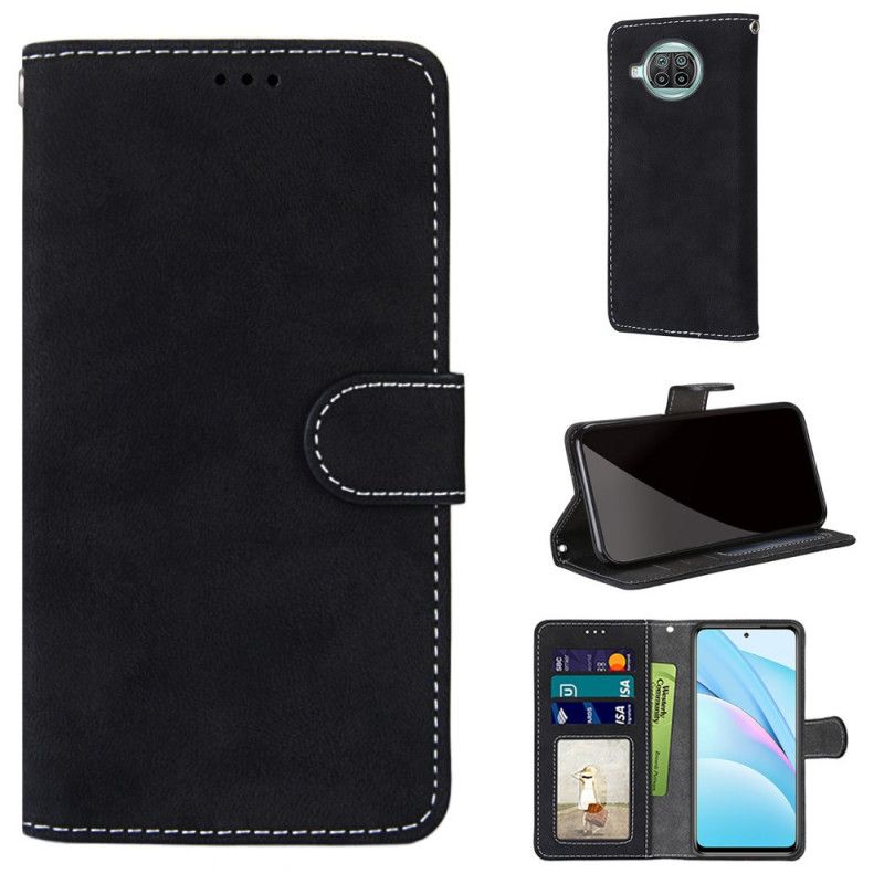 Leren Hoesje voor Xiaomi Mi 10T Lite 5G / Redmi Note 9 Pro 5G Grijs Zwart Retro Kunstleer
