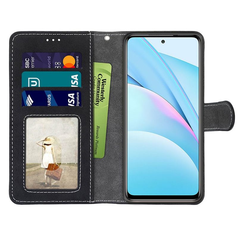 Leren Hoesje voor Xiaomi Mi 10T Lite 5G / Redmi Note 9 Pro 5G Grijs Zwart Retro Kunstleer