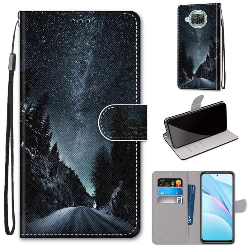 Leren Hoesje voor Xiaomi Mi 10T Lite 5G / Redmi Note 9 Pro 5G Lichtblauw Grijs Landschap