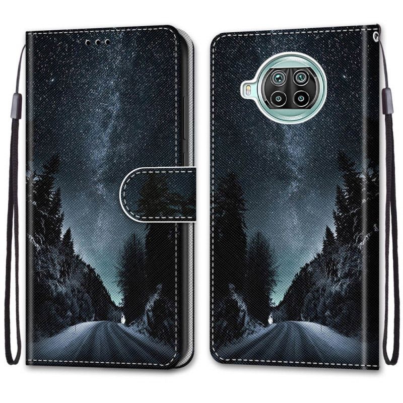 Leren Hoesje voor Xiaomi Mi 10T Lite 5G / Redmi Note 9 Pro 5G Lichtblauw Grijs Landschap