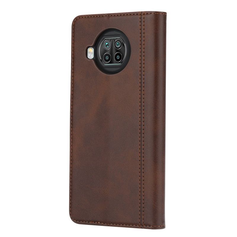 Leren Hoesje voor Xiaomi Mi 10T Lite 5G / Redmi Note 9 Pro 5G Rood Zwart Met Riem