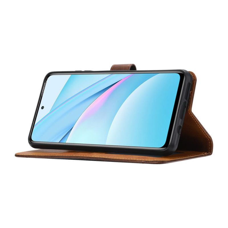 Leren Hoesje voor Xiaomi Mi 10T Lite 5G / Redmi Note 9 Pro 5G Rood Zwart Met Riem