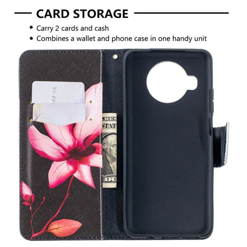 Leren Hoesje voor Xiaomi Mi 10T Lite 5G / Redmi Note 9 Pro 5G Roze Bloem