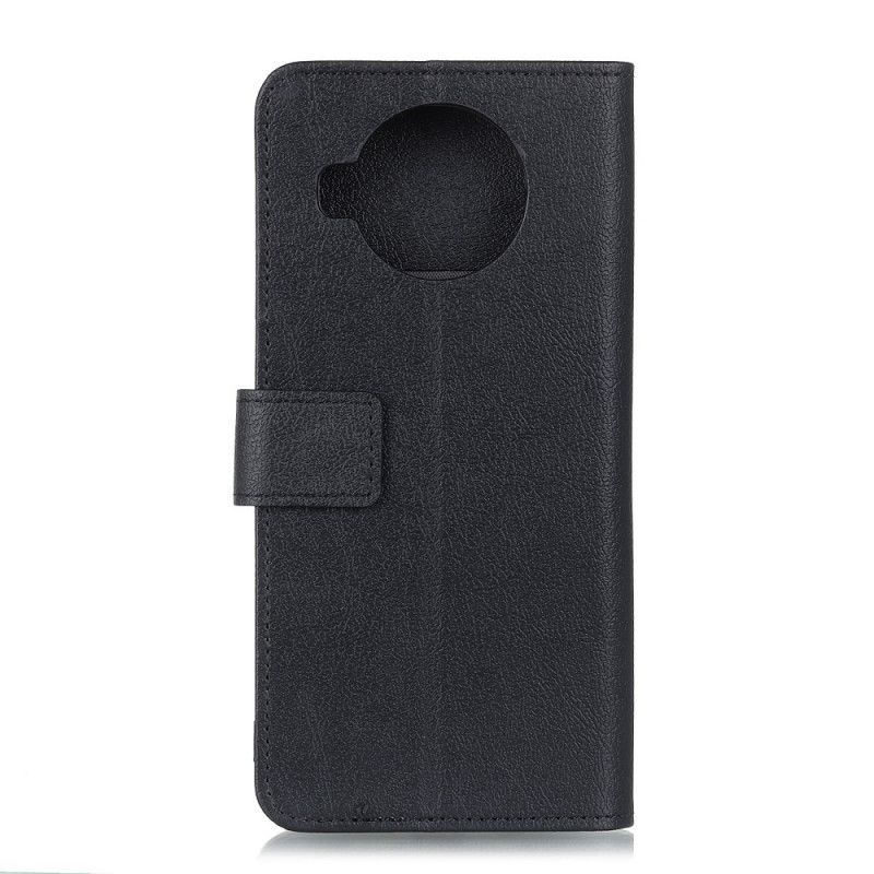 Leren Hoesje voor Xiaomi Mi 10T Lite 5G / Redmi Note 9 Pro 5G Wit Zwart Enkele Glans