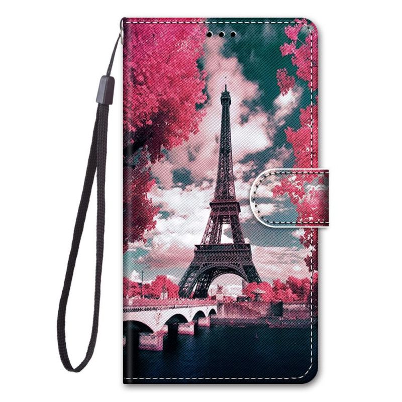 Leren Hoesje Xiaomi Mi 10T Lite 5G / Redmi Note 9 Pro 5G Eiffeltoren In De Zomer