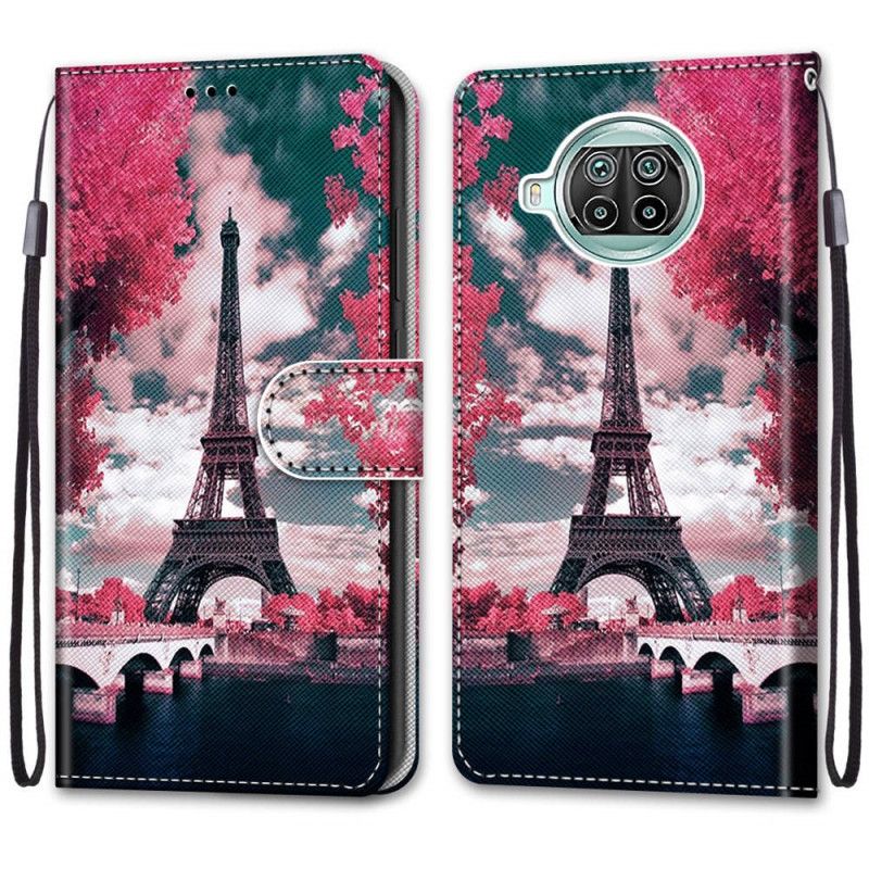 Leren Hoesje Xiaomi Mi 10T Lite 5G / Redmi Note 9 Pro 5G Eiffeltoren In De Zomer