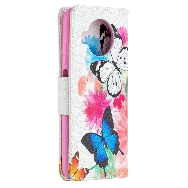 Leren Hoesje Xiaomi Mi 10T Lite 5G / Redmi Note 9 Pro 5G Geschilderde Vlinders