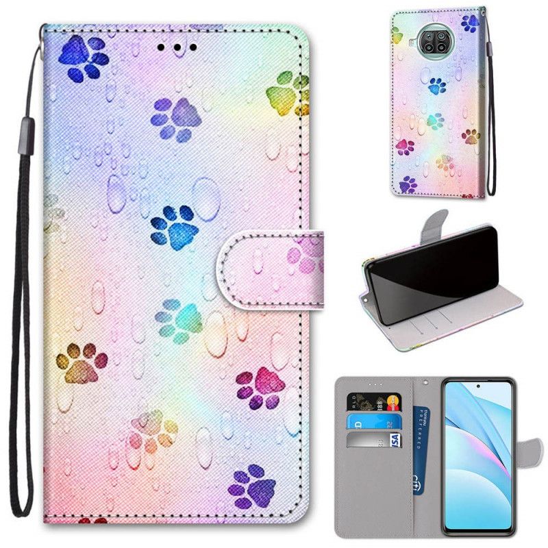 Leren Hoesje Xiaomi Mi 10T Lite 5G / Redmi Note 9 Pro 5G Kattensporen
