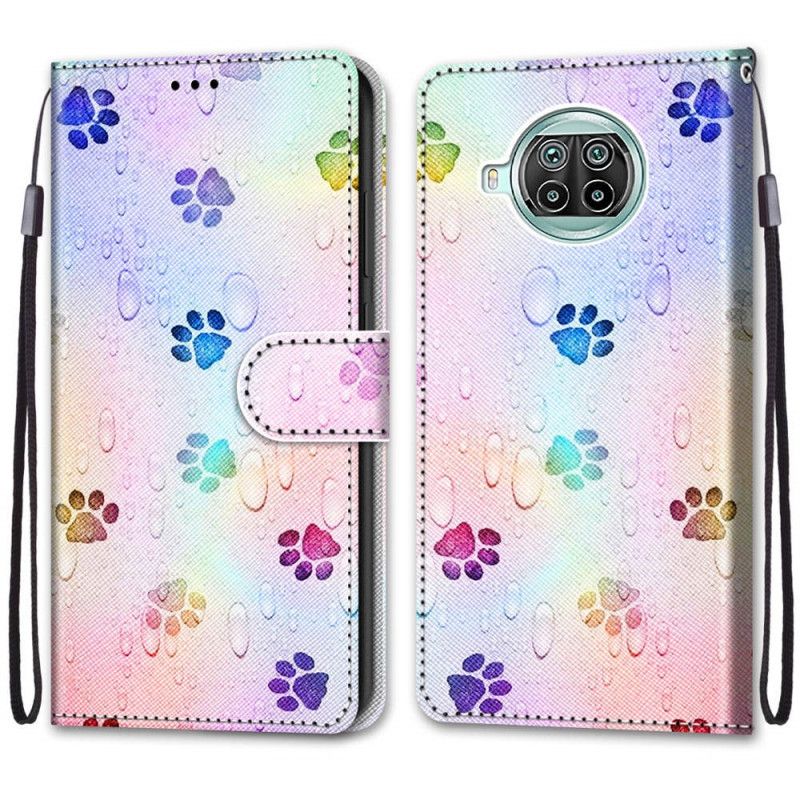 Leren Hoesje Xiaomi Mi 10T Lite 5G / Redmi Note 9 Pro 5G Kattensporen