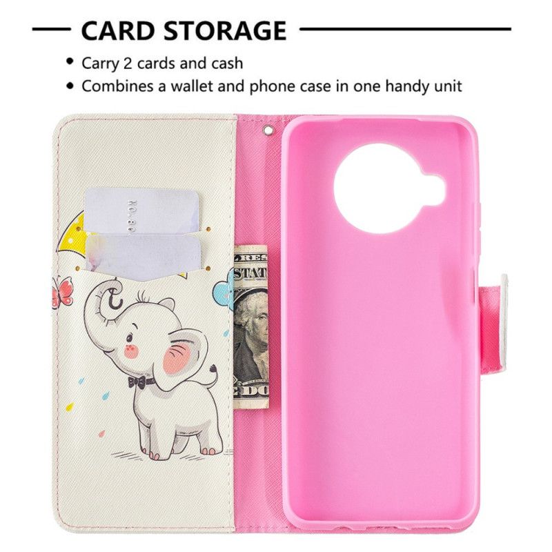Leren Hoesje Xiaomi Mi 10T Lite 5G / Redmi Note 9 Pro 5G Telefoonhoesje Babyolifant