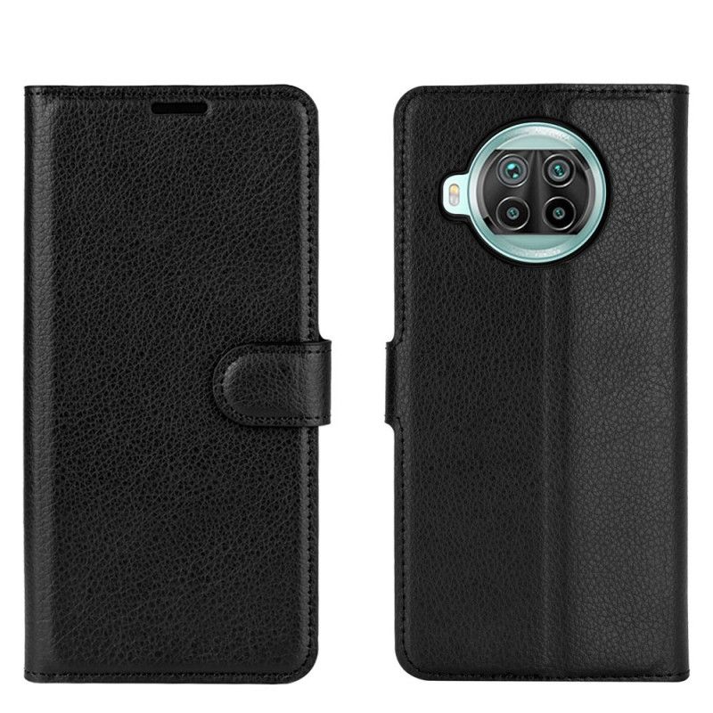 Leren Hoesje Xiaomi Mi 10T Lite 5G / Redmi Note 9 Pro 5G Wit Zwart Klassiek