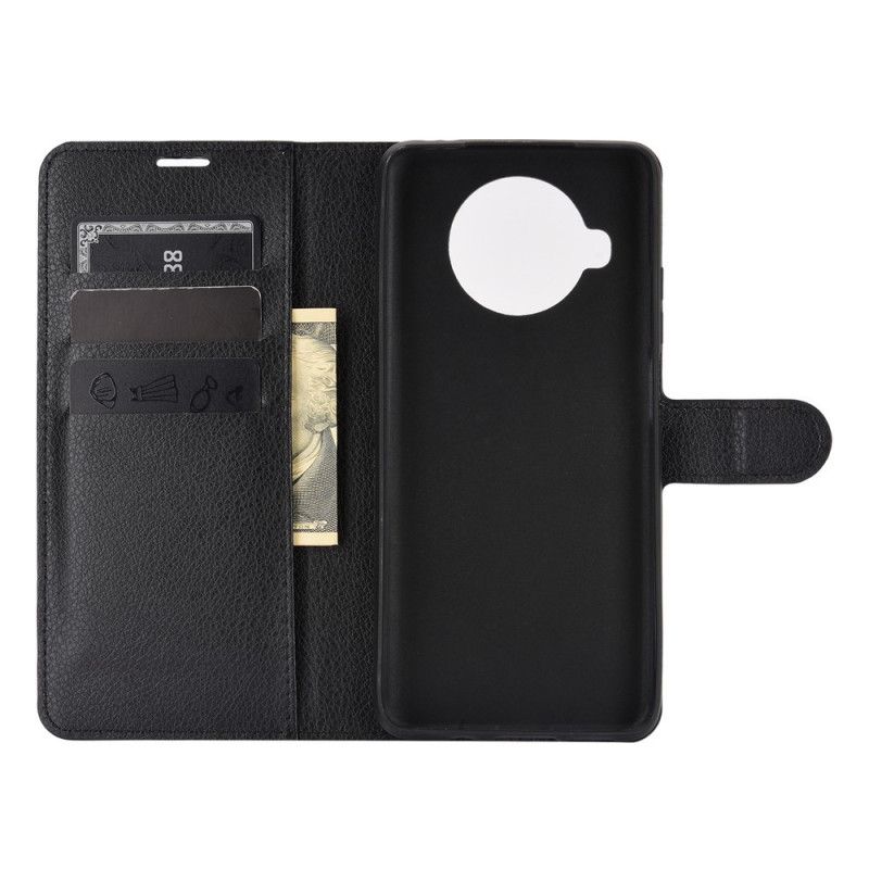 Leren Hoesje Xiaomi Mi 10T Lite 5G / Redmi Note 9 Pro 5G Wit Zwart Klassiek