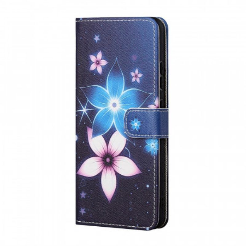 Flip Case voor Samsung Galaxy M23 5G Maan Bloemen