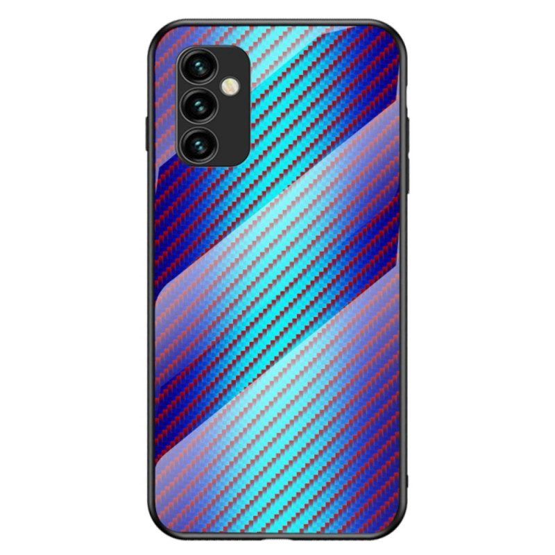 Hoesje voor Samsung Galaxy M23 5G Koolstofvezel Gehard Glas