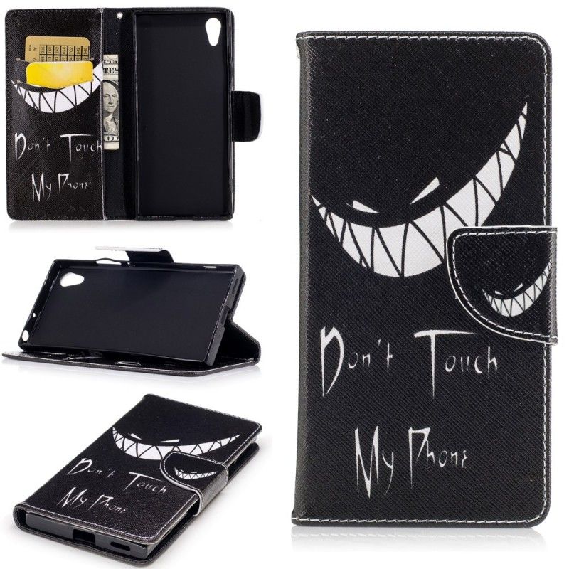Flip Case Leren Sony Xperia XA1 Duivelse Telefoon