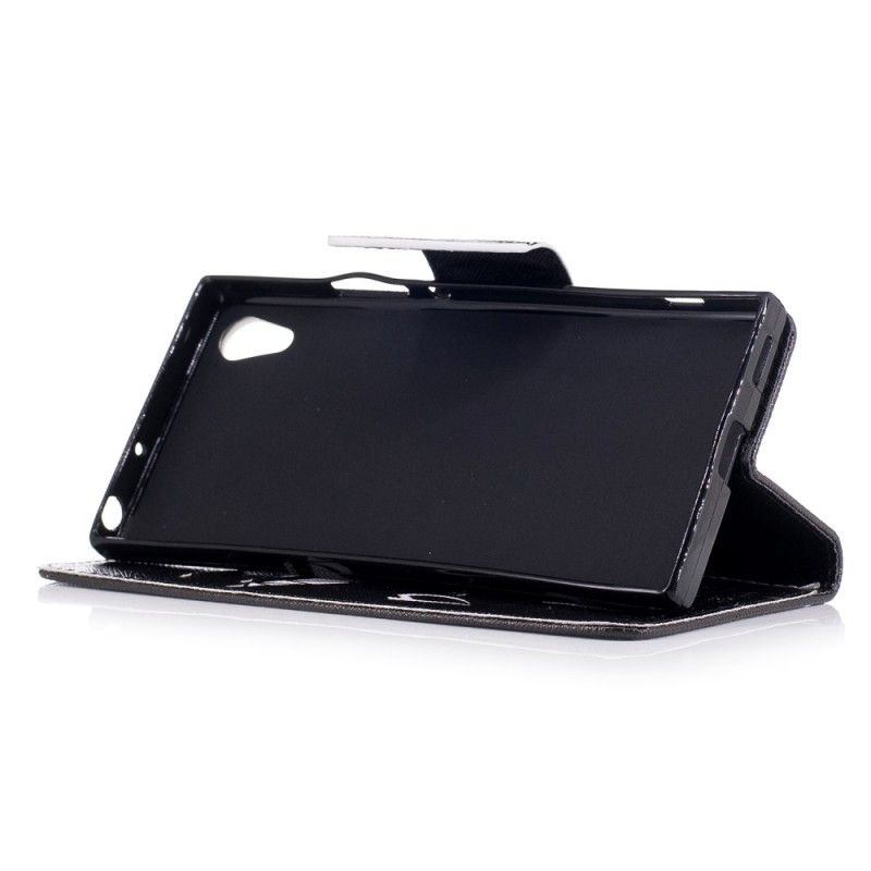 Flip Case Leren Sony Xperia XA1 Duivelse Telefoon