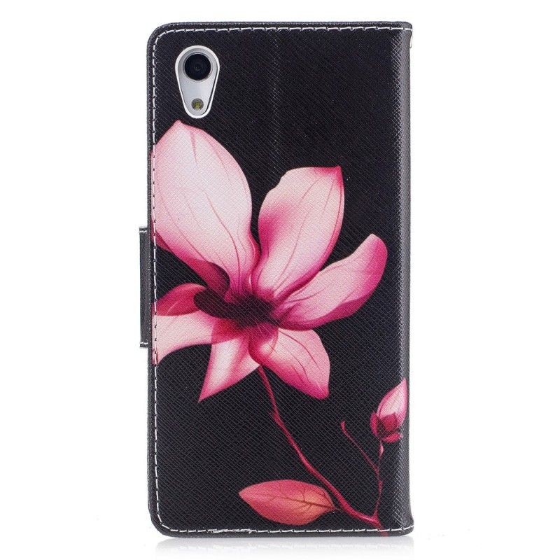 Flip Case Leren Sony Xperia XA1 Roze Bloem