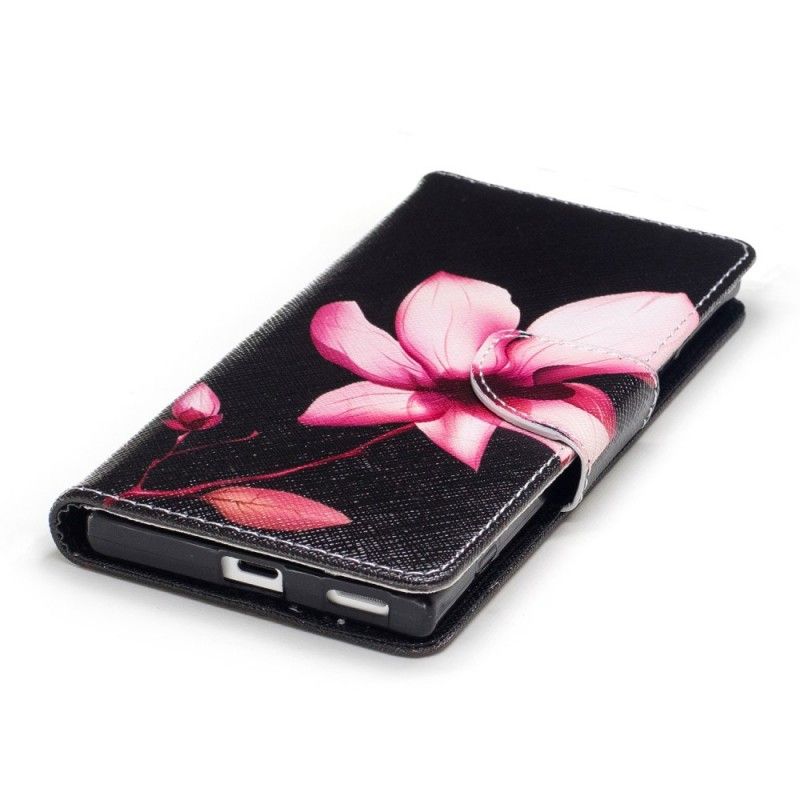 Flip Case Leren Sony Xperia XA1 Roze Bloem