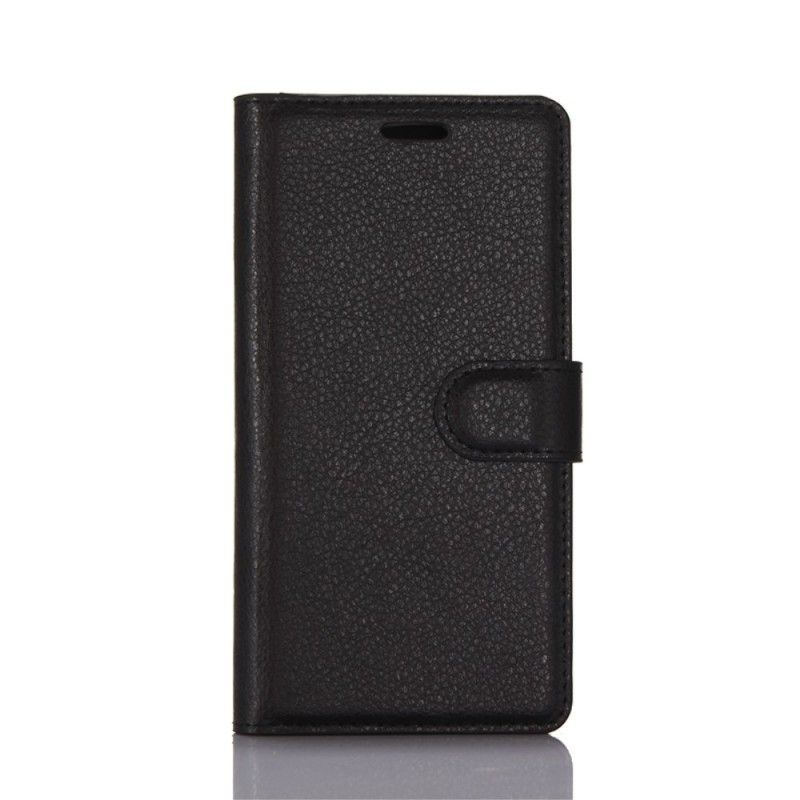 Flip Case Leren Sony Xperia XA1 Wit Zwart Retro Kunstleer