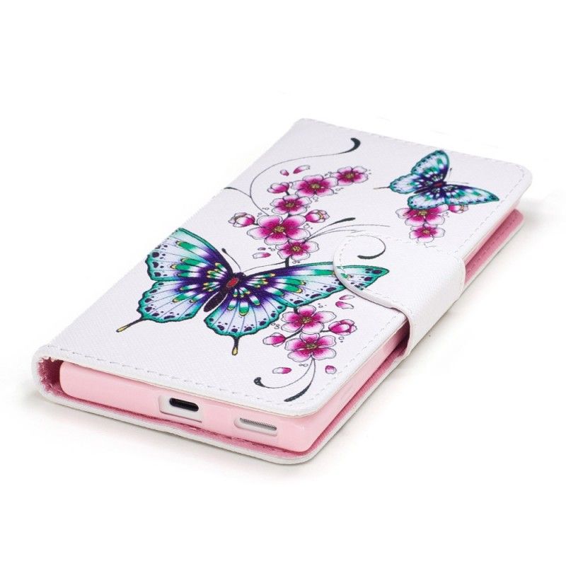 Leren Hoesje voor Sony Xperia XA1 Prachtige Vlinders