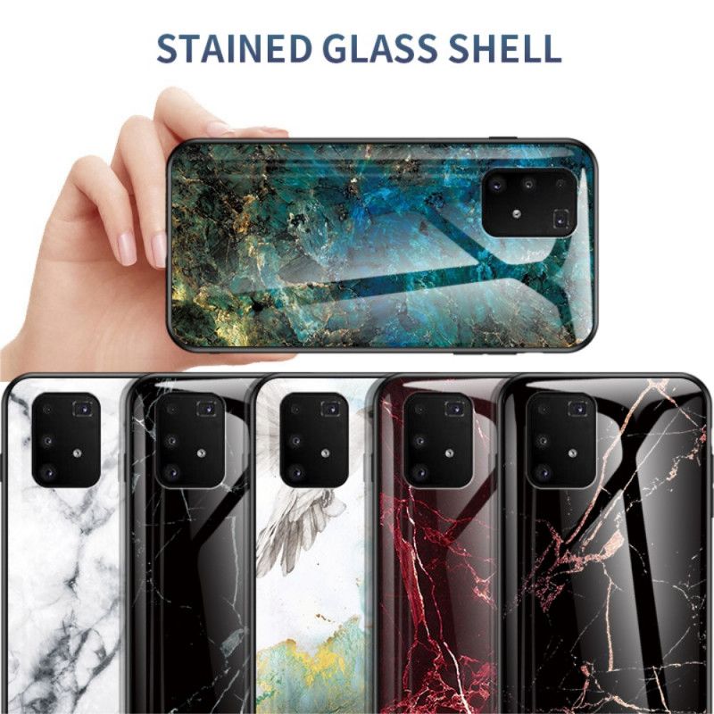 Case Hoesje Samsung Galaxy S10 Lite Wit Zwart Telefoonhoesje Premium Kleuren Gehard Glas