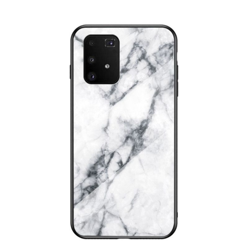 Case Hoesje Samsung Galaxy S10 Lite Wit Zwart Telefoonhoesje Premium Kleuren Gehard Glas