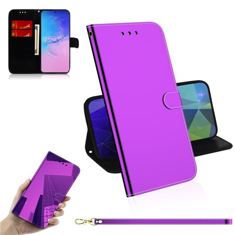Cover Folio-hoesje Samsung Galaxy S10 Lite Wit Zwart Telefoonhoesje Kunstleren Spiegelkap