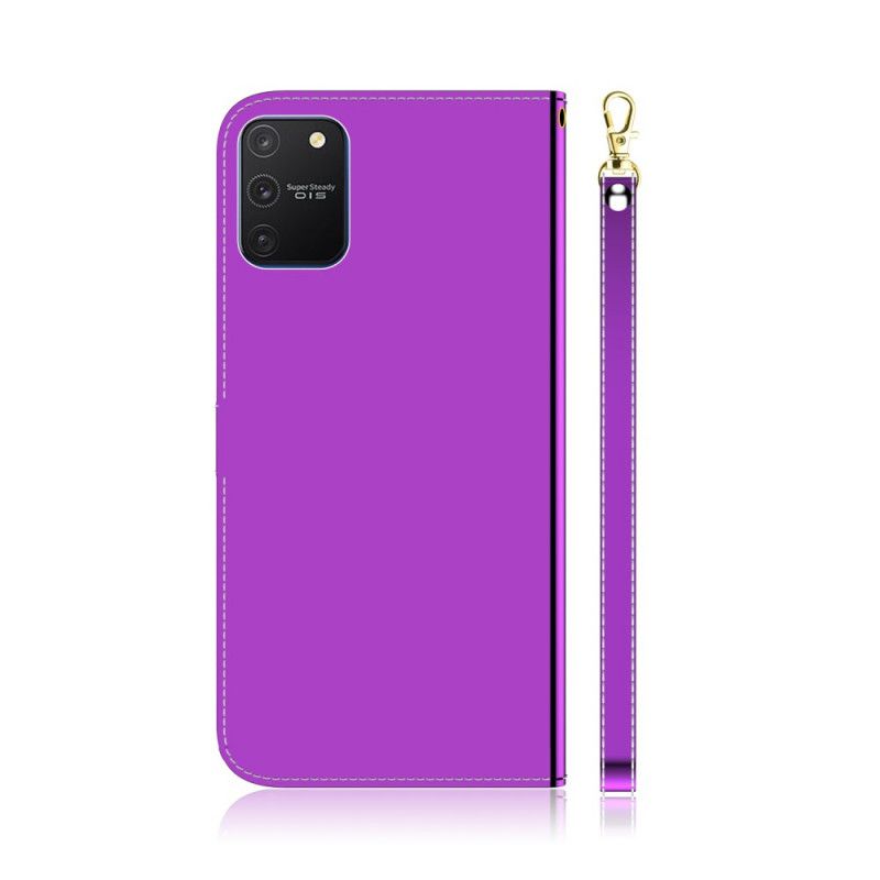 Cover Folio-hoesje Samsung Galaxy S10 Lite Wit Zwart Telefoonhoesje Kunstleren Spiegelkap