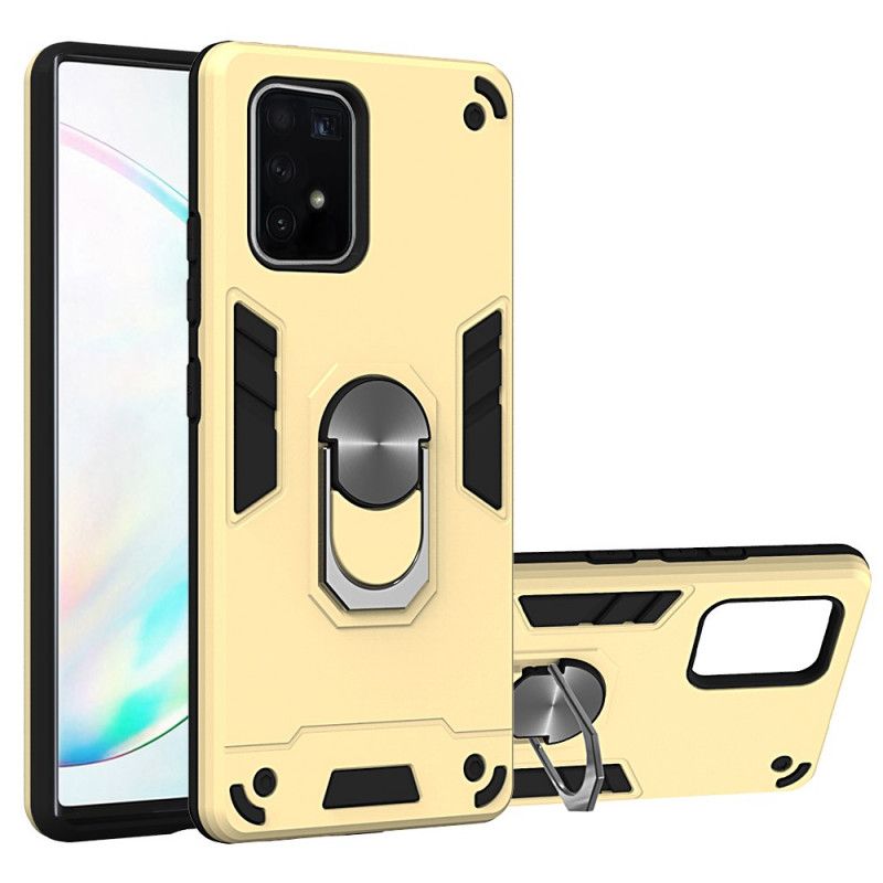 Cover Hoesje Samsung Galaxy S10 Lite Groen Telefoonhoesje Afneembare Metalen Ringsteun