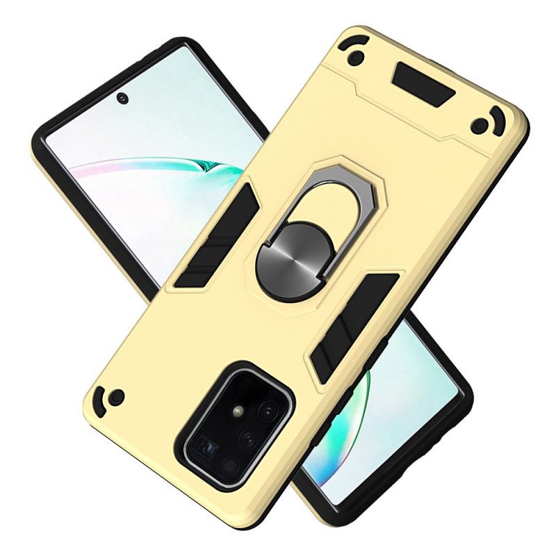 Cover Hoesje Samsung Galaxy S10 Lite Groen Telefoonhoesje Afneembare Metalen Ringsteun