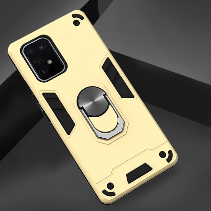 Cover Hoesje Samsung Galaxy S10 Lite Groen Telefoonhoesje Afneembare Metalen Ringsteun