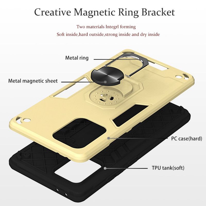 Cover Hoesje Samsung Galaxy S10 Lite Groen Telefoonhoesje Afneembare Metalen Ringsteun