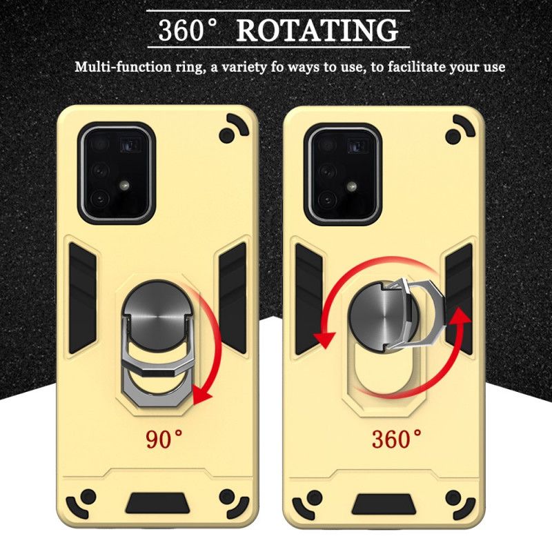 Cover Hoesje Samsung Galaxy S10 Lite Groen Telefoonhoesje Afneembare Metalen Ringsteun