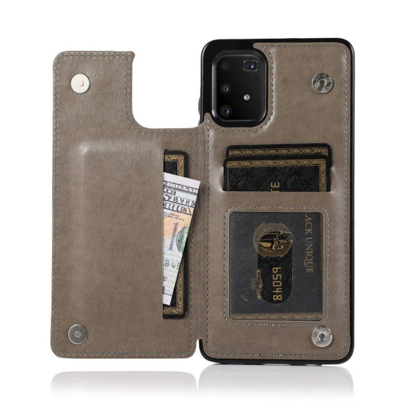 Cover Hoesje Samsung Galaxy S10 Lite Lichtblauw Grijs Telefoonhoesje Kaarthouder Met Mandala-Print