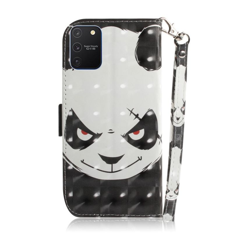 Flip Case Leren Samsung Galaxy S10 Lite Boze Panda Met String