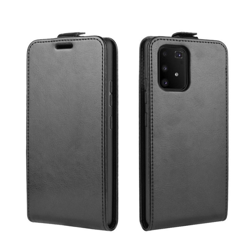 Flip Case Leren Samsung Galaxy S10 Lite Rood Zwart Vouwledereffect
