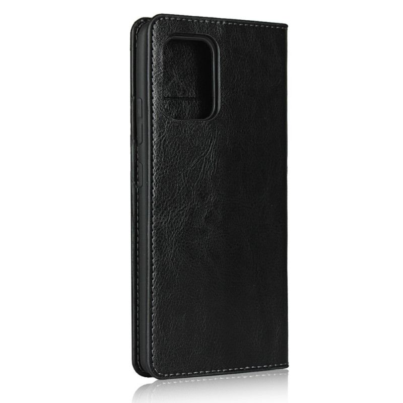 Folio-hoesje Samsung Galaxy S10 Lite Bruin Zwart Echt Leer