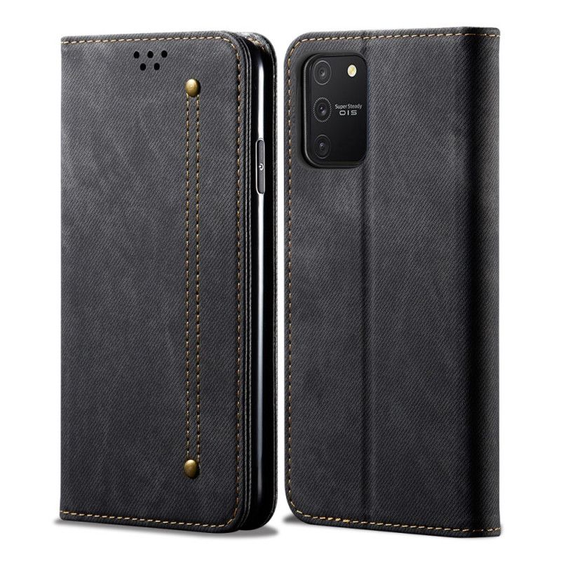 Folio-hoesje Samsung Galaxy S10 Lite Donkerblauw Zwart Jeansstof