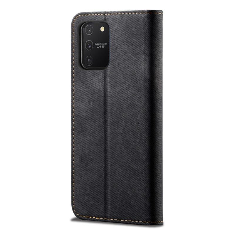 Folio-hoesje Samsung Galaxy S10 Lite Donkerblauw Zwart Jeansstof