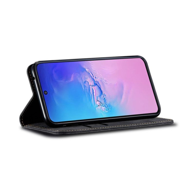 Folio-hoesje Samsung Galaxy S10 Lite Donkerblauw Zwart Jeansstof