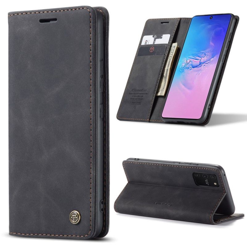 Folio-hoesje Samsung Galaxy S10 Lite Donkerblauw Zwart Tas Van Imitatieleer