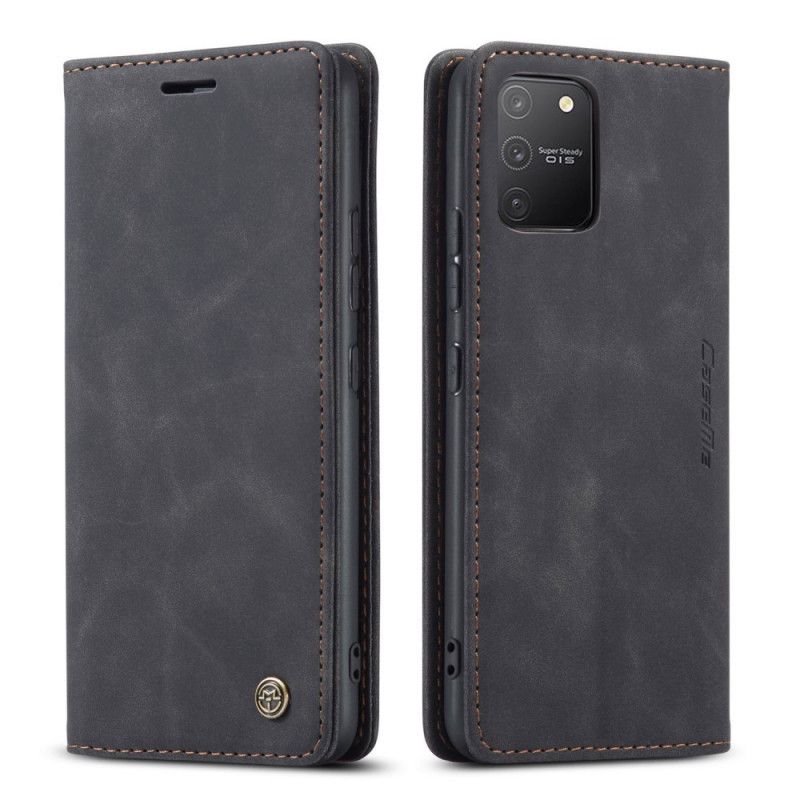 Folio-hoesje Samsung Galaxy S10 Lite Donkerblauw Zwart Tas Van Imitatieleer