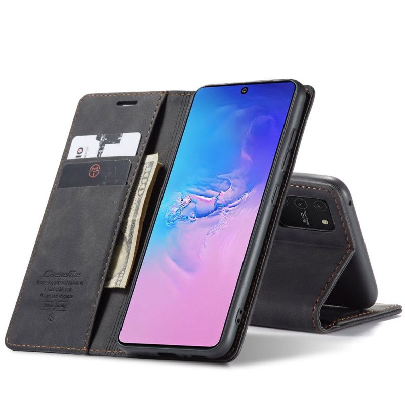 Folio-hoesje Samsung Galaxy S10 Lite Donkerblauw Zwart Tas Van Imitatieleer