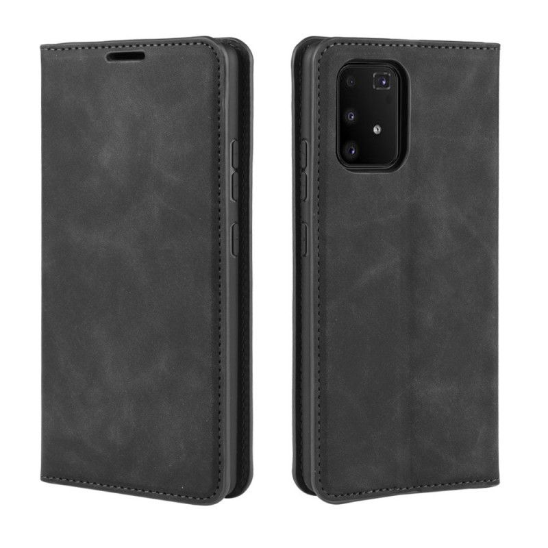 Folio-hoesje Samsung Galaxy S10 Lite Grijs Zwart Zacht Leereffect