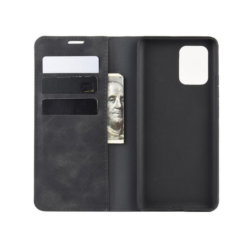 Folio-hoesje Samsung Galaxy S10 Lite Grijs Zwart Zacht Leereffect