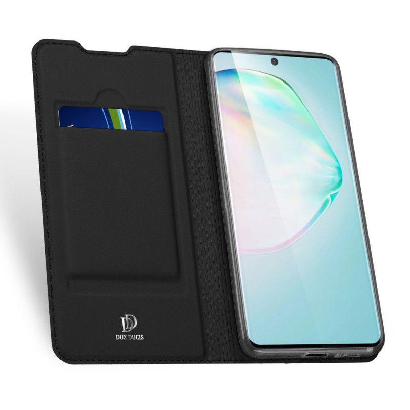 Folio-hoesje Samsung Galaxy S10 Lite Marineblauw Zwart Pro Dux Ducis Huid