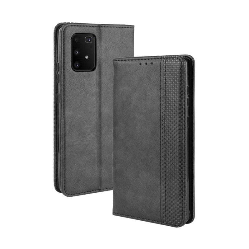 Folio-hoesje Samsung Galaxy S10 Lite Rood Zwart Gestileerd Vintage Leereffect